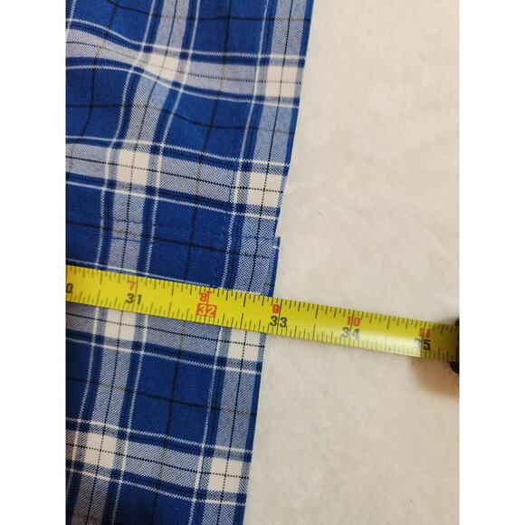 CalTop Shirt Mens 3XL Blue Plaid Short Sleeve Preppy Vacation Made In USA Vtg - Picture 9 of 9